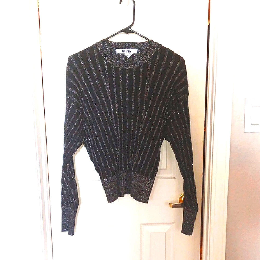 DKNY Black and Silver Women's Sweater